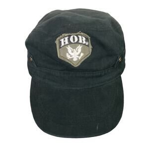 Vintage Blues Style Fitted Cap Black Womens Adjustable‎ with Star Accent